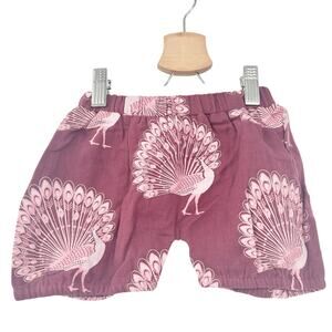 Kate Quinn Baby Girls‎ Organic Cotton Peacock Print Bloomer Shorts 12-18M Purple